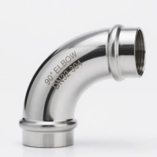 不鏽鋼雙卡90度彎頭管件